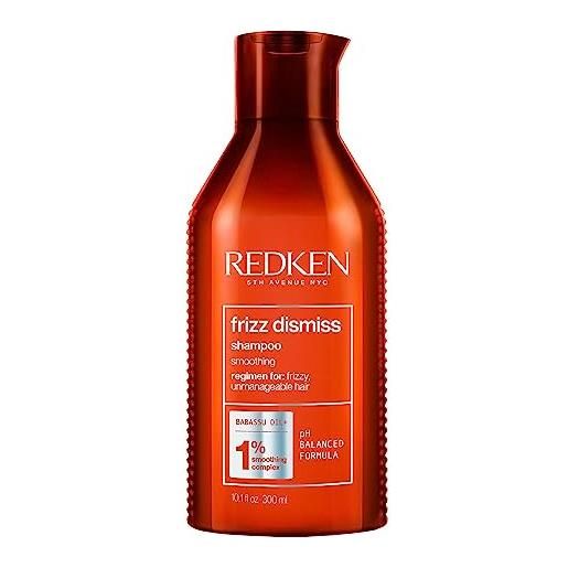 Redken shampoo professionale frizz dismiss, azione disciplinante per capelli crespi e ribelli, 300 ml
