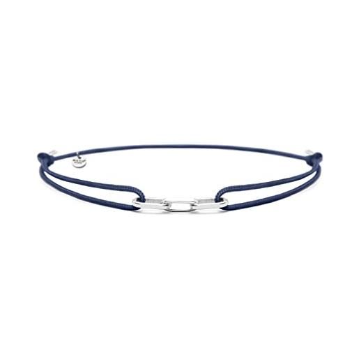 Nato Cuff - bracciale argento 925 links - fatto a mano in francia - regolabile - gioiello uomo o donna (blu)