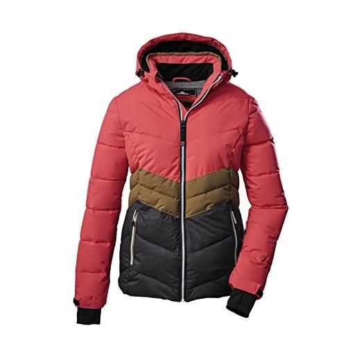 Killtec women's giacca/giacca invernale in look piumino con cappuccio staccabile con zip e paraneve ksw 1 wmn ski qltd jckt, anthracite melange, 46, 38599-000