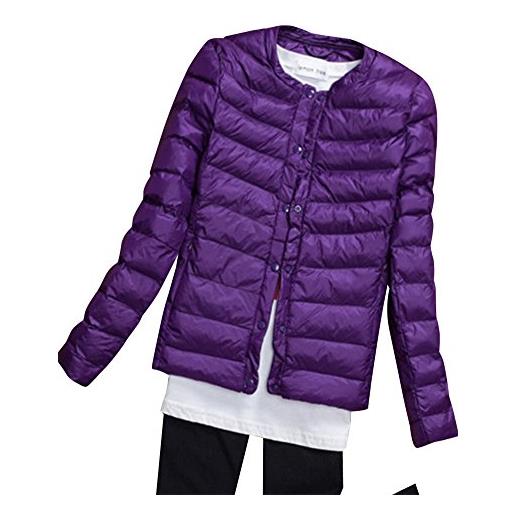 Kasen donna giacche corto piumino cappotto ultraleggeri trapuntato packable inverno giacca viola m