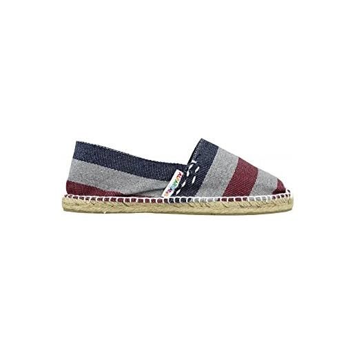 Alpargatus - espadrillas piatte con stampa a righe larghe, grigio écru, 48 eu