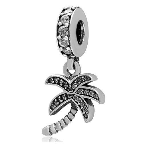 YiRong Jewelry charm a forma di palma, in argento sterling 925, con ciondolo a forma di vocazione, per braccialetti pandora