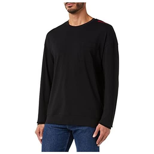 HUGO felpa con cappuccio loungew_sweatshirt, nero, l uomo