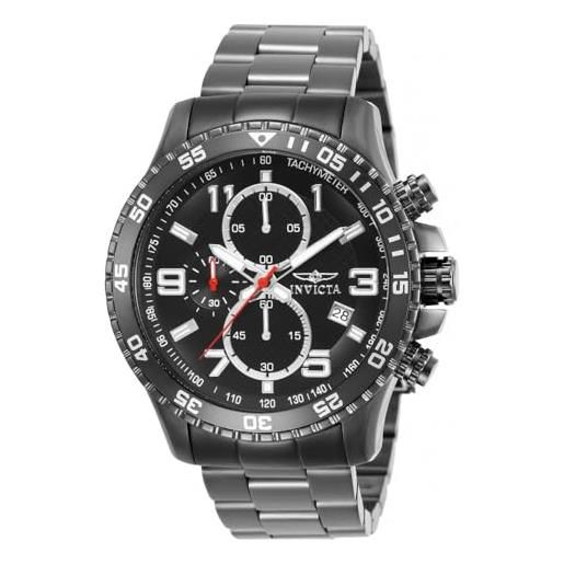 Invicta specialty - orologio da uomo in acciaio inossidabile con movimento al quarzo - 45 mm, nero