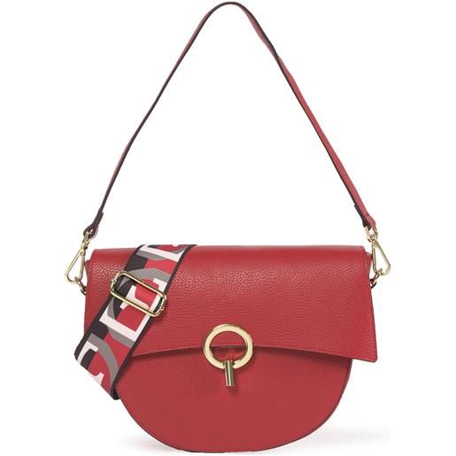 Melluso borsa con tracolla in pelle rosso bor875