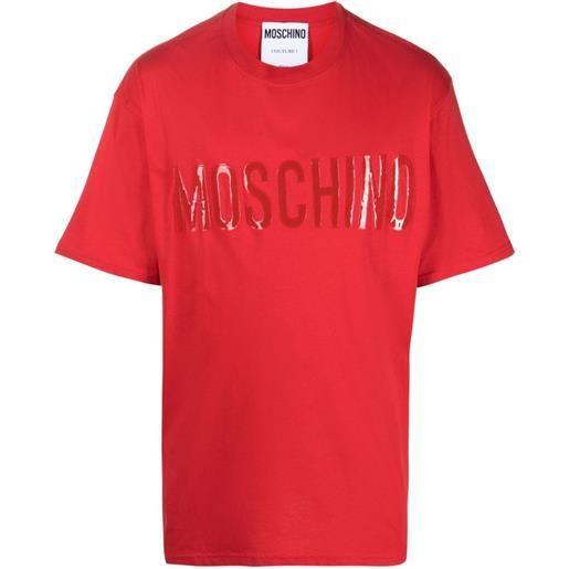 Moschino t-shirt con logo gommato - rosso