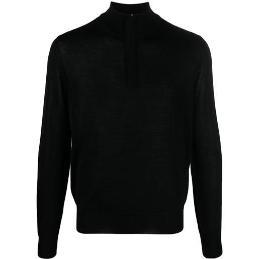 Canali maglione con mezza zip - nero