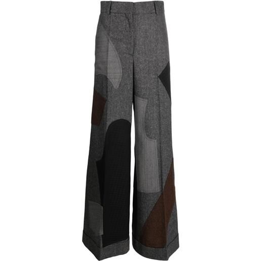 Moschino pantaloni con design patchwork - grigio