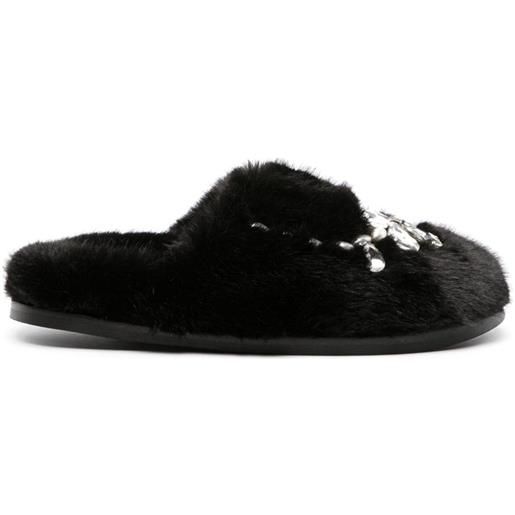 Simone Rocha slippers con decorazione - nero