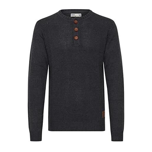 Solid terrance maglione pullover maglieria da uomo, taglia: l, colore: dark grey melange (8288)