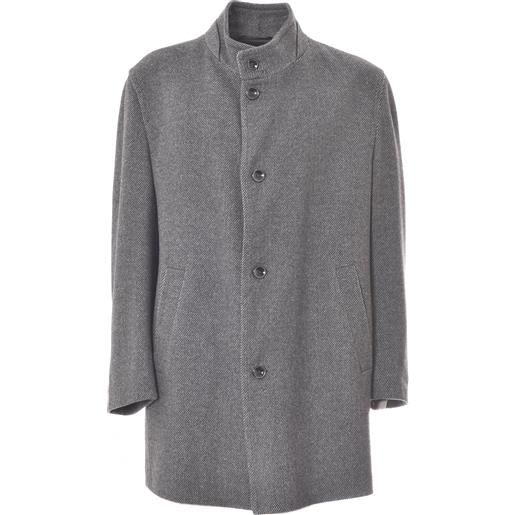 BUGATTI cappotto collo coreano grigio medio