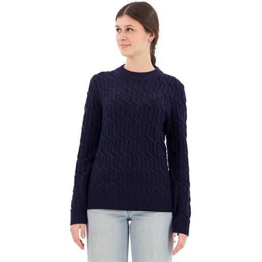 Icebreaker cable knit merino crew neck sweater blu s donna
