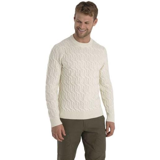 Icebreaker cable knit merino crew neck sweater beige xl uomo