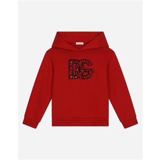 Dolce & Gabbana felpa in jersey con cappuccio e dg logo