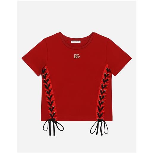 Dolce & Gabbana t-shirt manica corta in jersey con lacci passavela