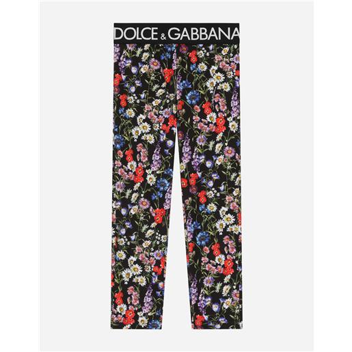 Dolce & Gabbana leggings in interlock stampa fiori di campo