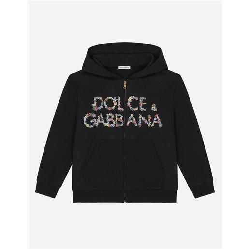 Dolce & Gabbana felpa con cappuccio in jersey stampa logo