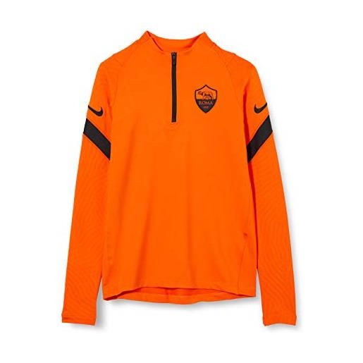Nike roma ynk dry strke dril top cl, t-shirt a manica lunga unisex bambini, safety orange/black/(black) (no sponsor-3rd), xl