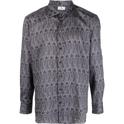 ETRO camicia con stampa paisley - grigio