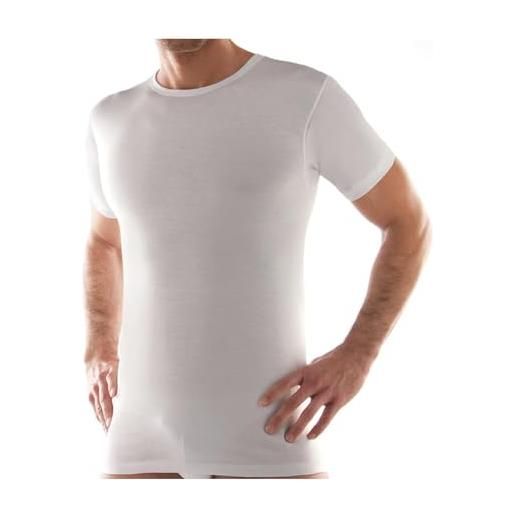 Liabel maglietta intima uomo cotone girocollo - offerta 3-6-9 pezzi - maglia uomo in cotone pettinato - maglia intima uomo cotone 8023 cod. 03828 1023 (6 pezzi bianco, xxl)