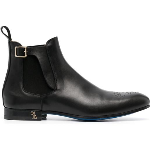 Billionaire flat leather boots - nero