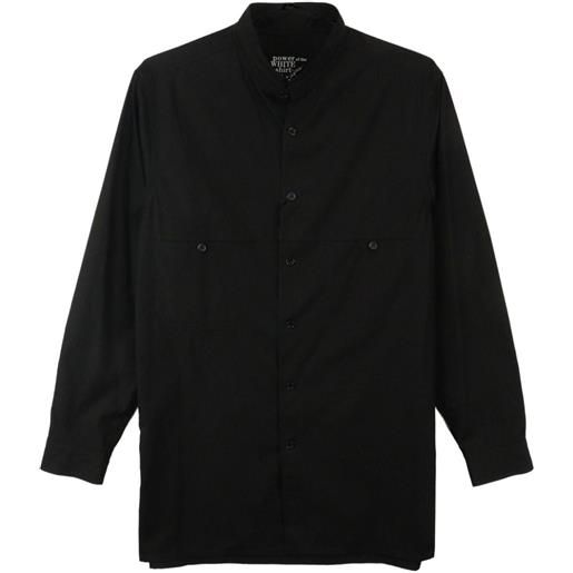 Yohji Yamamoto camicia con colletto alla coreana - nero