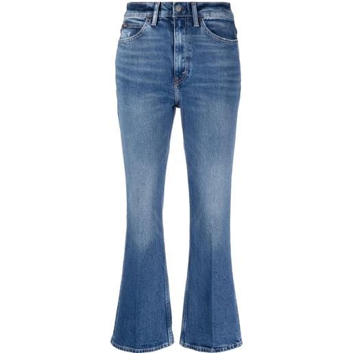 Polo Ralph Lauren jeans crop con effetto schiarito - blu