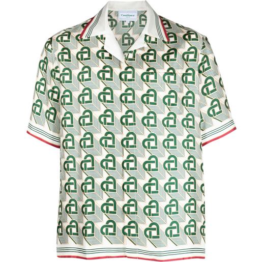Casablanca camicia con monogramma - verde