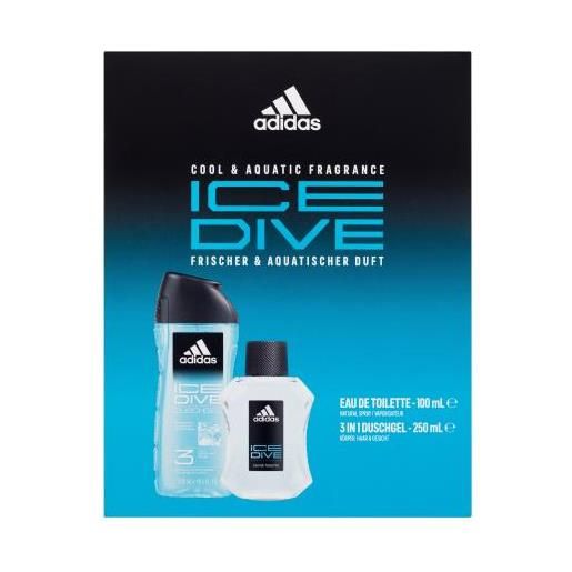 Adidas ice dive cofanetti eau de toilette 100 ml + doccia gel 250 ml per uomo