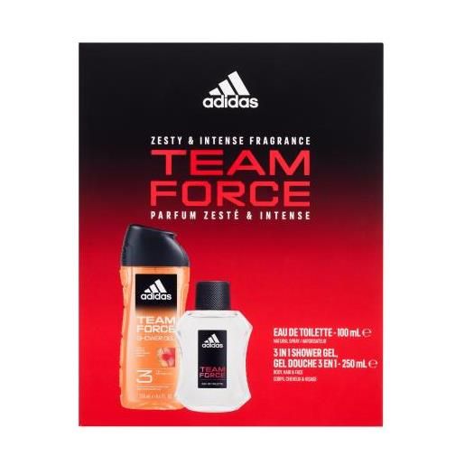 Adidas team force cofanetti eau de toilette 100 ml + doccia gel 250 ml per uomo