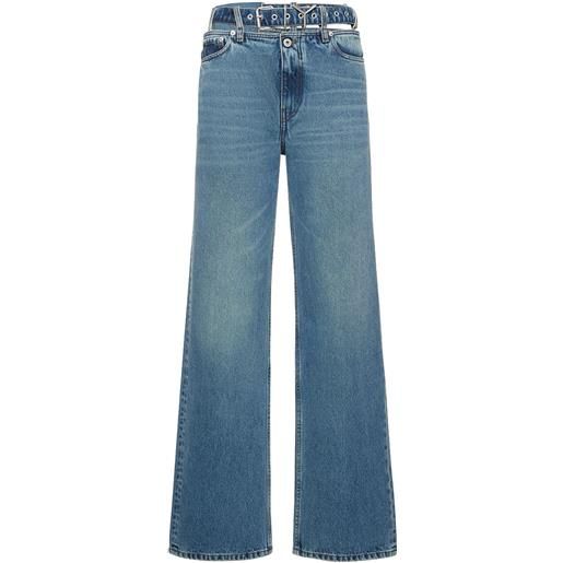 Y/PROJECT jeans larghi in denim / cintura con logo