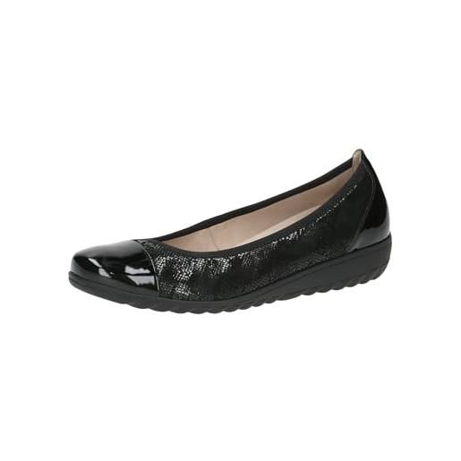 Caprice ballerine da donna in pelle con zeppa, nero (black comb), 39 eu