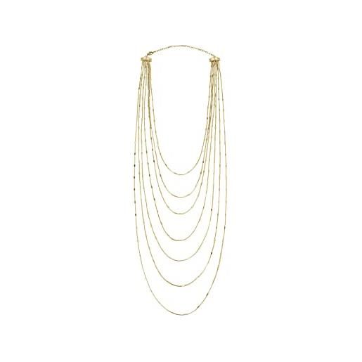 Breil gioiello collezione sinuous, collana da donna in acciaio colorato colore gold misura 50cm - tj3016