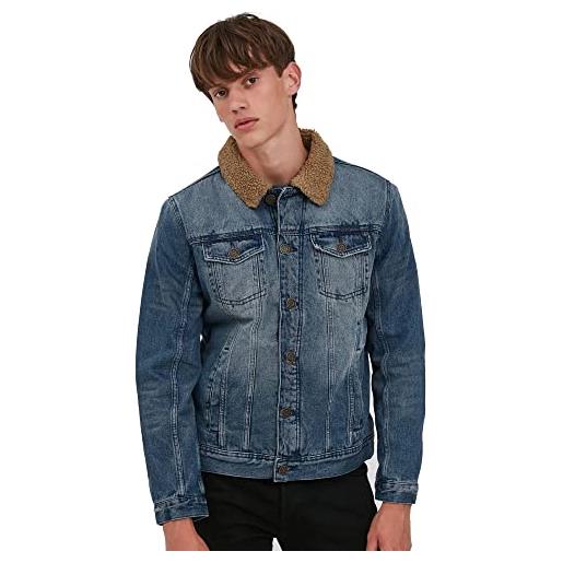 b BLEND 20712407 giacca di jeans, denim middle blue (200291), s uomo