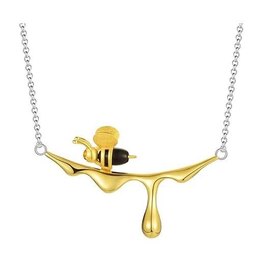 Springlight ✦ regalo di compleanno per le donne s925 in argento sterling catena ape miele ape collana gioielli fatti a mano naturale regali per le donne. , argento sterling