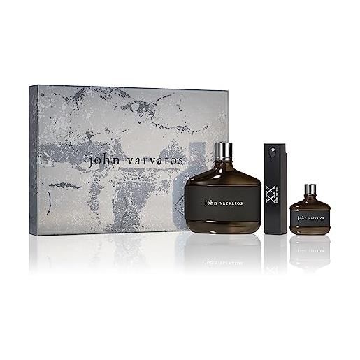 John Varvatos heritage grand, cofanetto trio eau de toilette da uomo, regalo per uomo, profumo moderno, audacioso, sofisticato, profumo di viaggio