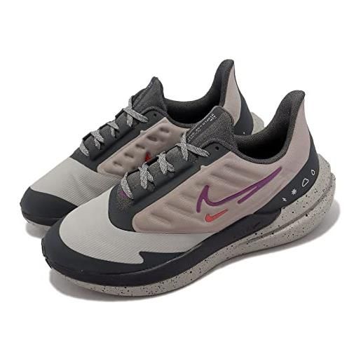 Nike air winflo 9 shield, scarpe da corsa su strada donna, multicolore (cobblestone vivid purple dk smoke grey), 37.5 eu