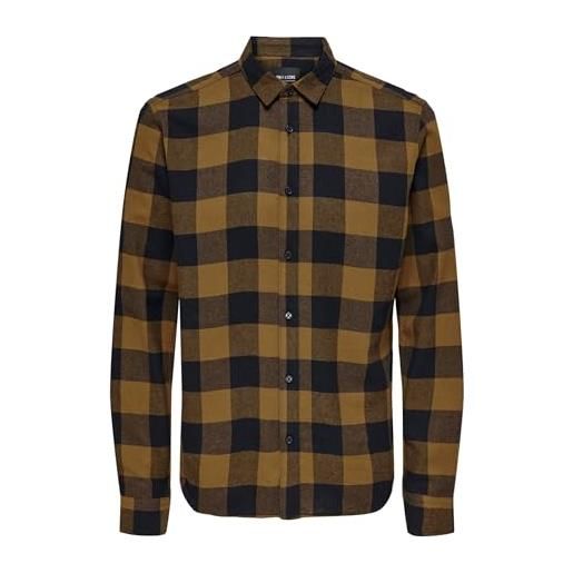 Only & sons onsgudmund ls checked shirt noos camicia, monks robe, s uomo