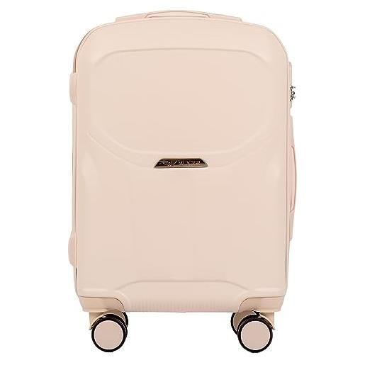 W WINGS wings valigetta da viaggio - valigetta leggera con ruote e manico telescopico, dirty bianco, l, valigia