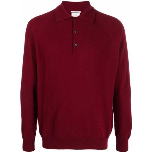 Woolrich polo a maniche lunghe luxe - rosso