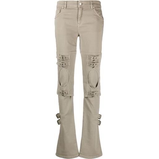 Blumarine jeans boyfriend con dettaglio cut-out - grigio