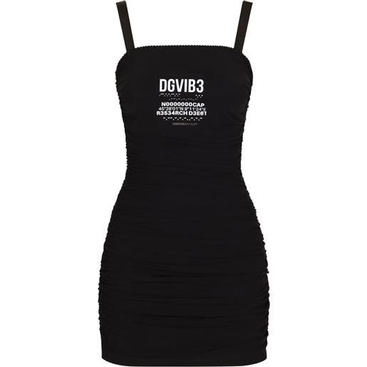 Dolce & Gabbana DGVIB3 abito corto con ruches - nero
