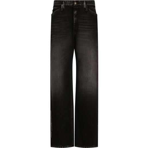 Dolce & Gabbana DGVIB3 jeans a gamba ampia con applicazione - nero