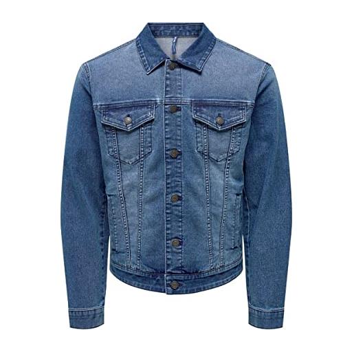 Only & Sons onscoin 4333-giacca noos giacca di jeans, blu medio (denim blu medio), m uomo
