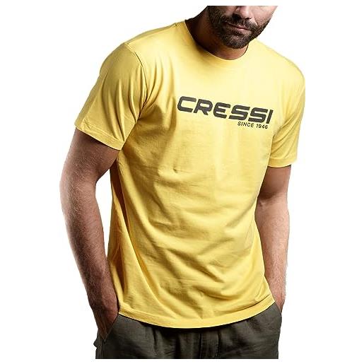 Cressi t-shirt man - classica maglia sportiva a girocollo con manica corta, giallo/nero, l, uomo