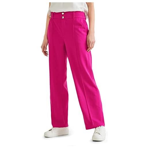 Street One a376421 pantaloni in tessuto straight, nu pink, 34w x 30l donna