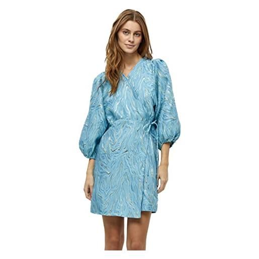 Minus serafina short dress 1 donna, blu (2304p aqua haze blue print), 44