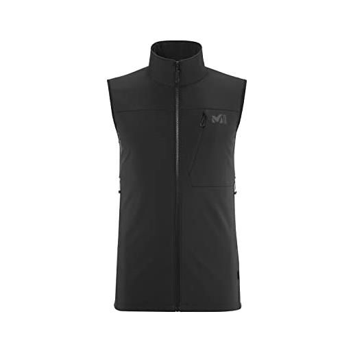Millet - magma shield vest m - gilet senza maniche softshell da uomo - membrana antivento - escursioni, uso quotidiano - nero