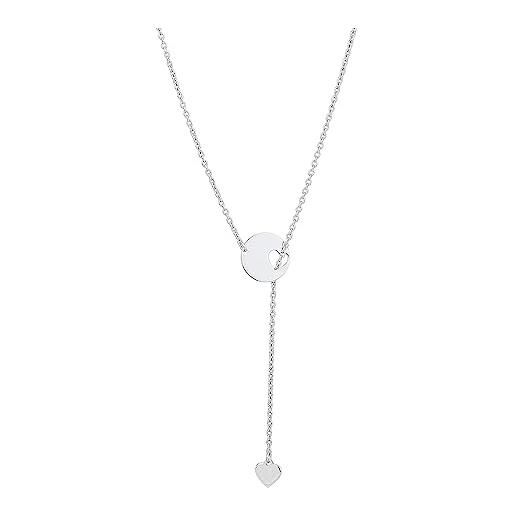 Vanbelle 925 sterling silver jewelry - collana con ciondolo a cuore penzolante - placcato in rodio - regalo di san valentino per lei - 16 di lunghezza + 2 di estensione