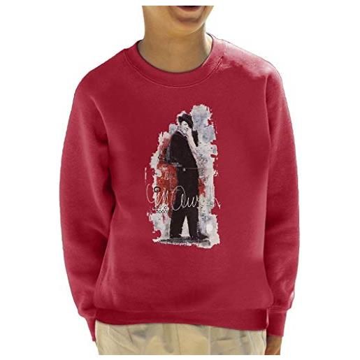 VINTRO sidney maurer original portrait of frank sinatra side shot kid's sweatshirt (peperoncino rosso caldo, l)